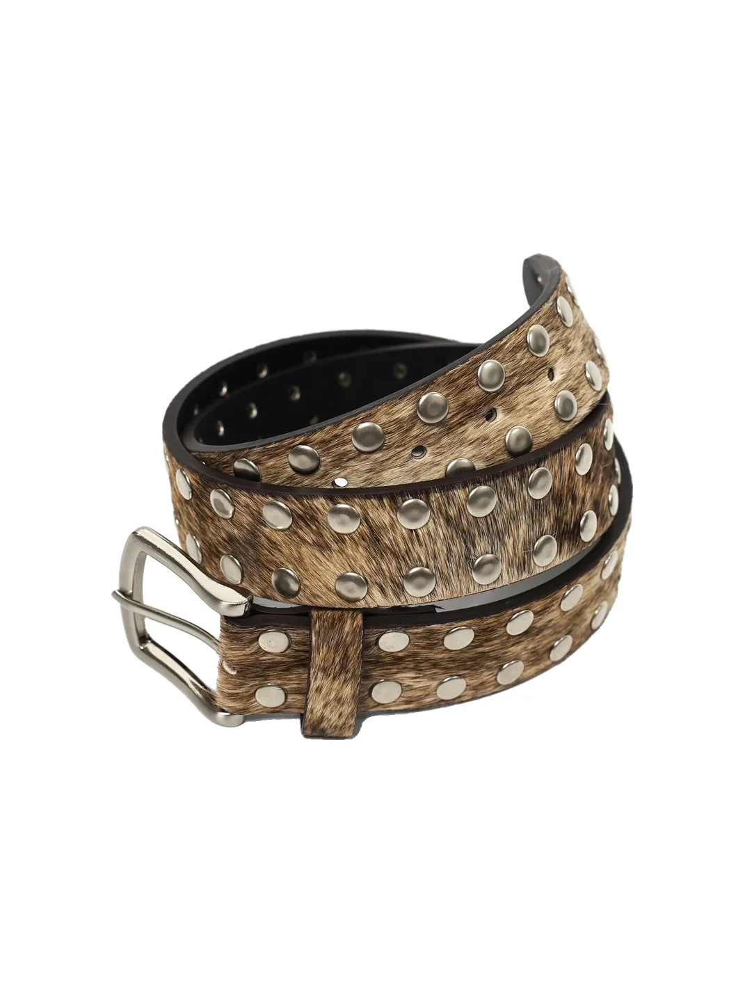 VOWPROGRESS | Studded Horsehair Full-Grain Leather Belt