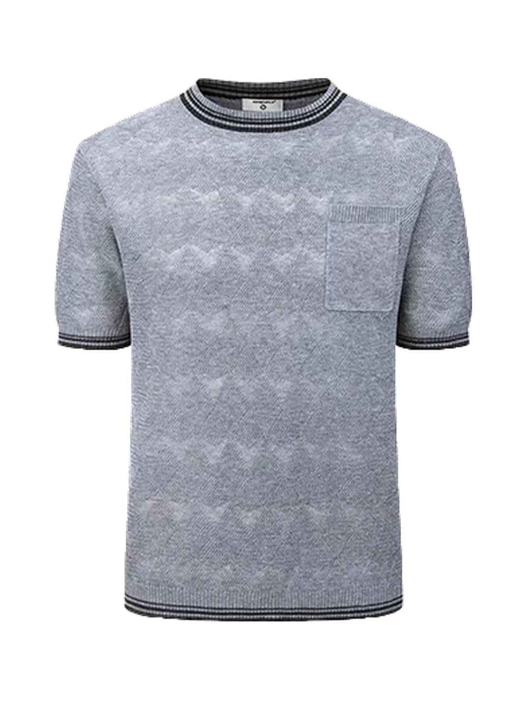OPENFLY | Geometric Knit Ribbed Short Sleeve T-Shirt