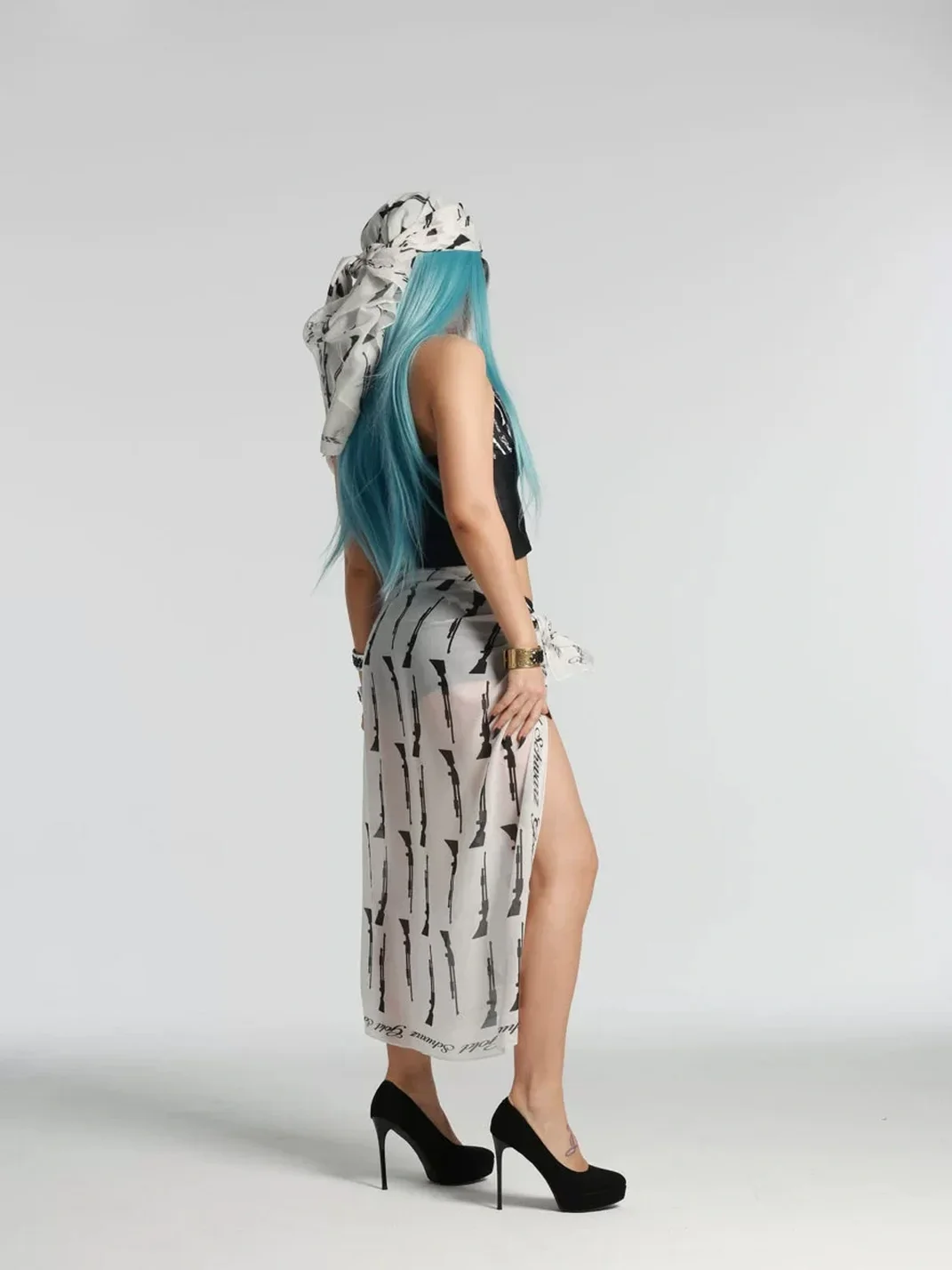 SchwarzGold | Gun Print Multipurpose Chiffon Scarf