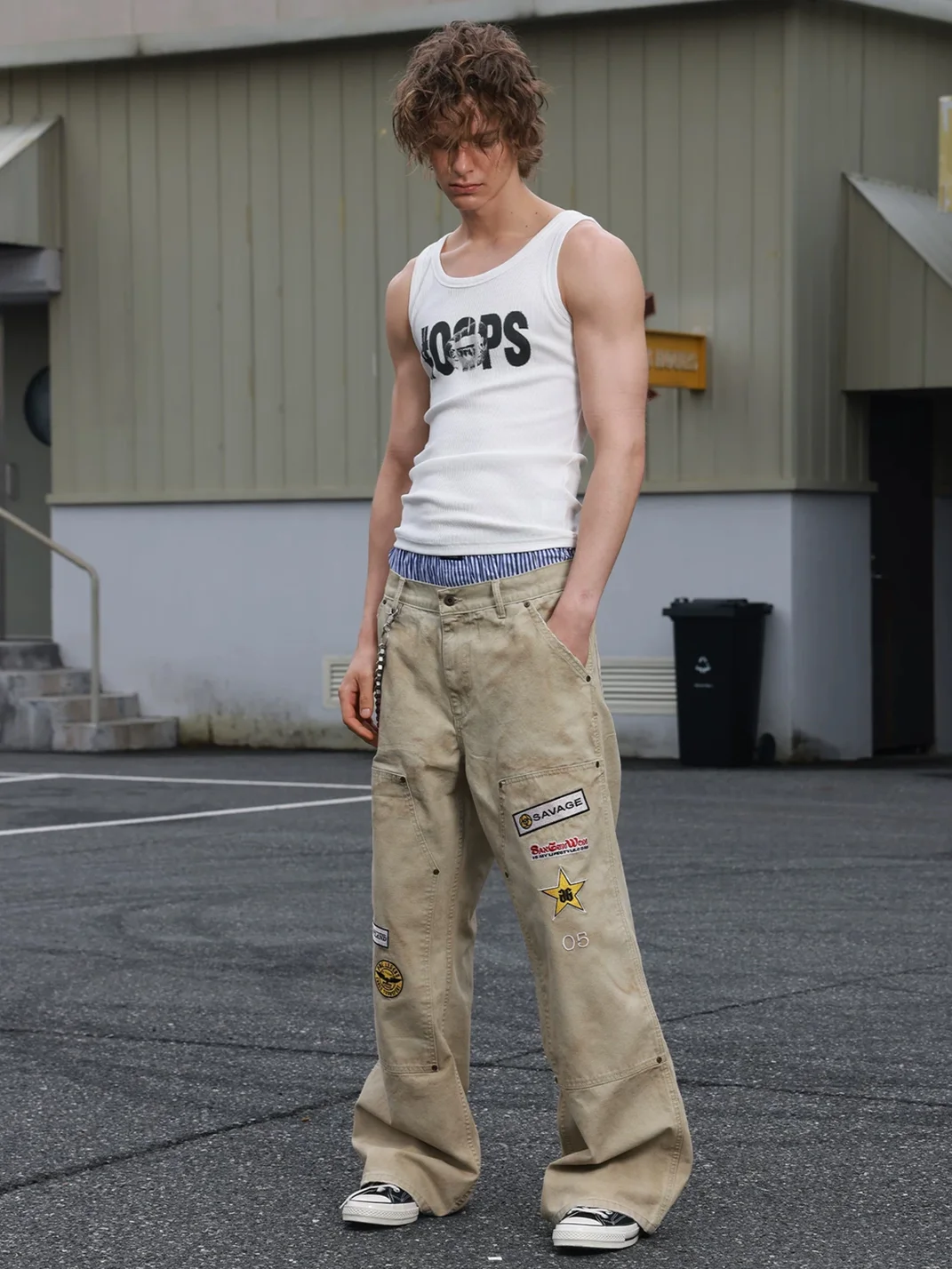SAXGENWON | Slogan Print Slim Fit Stretch Tank Top