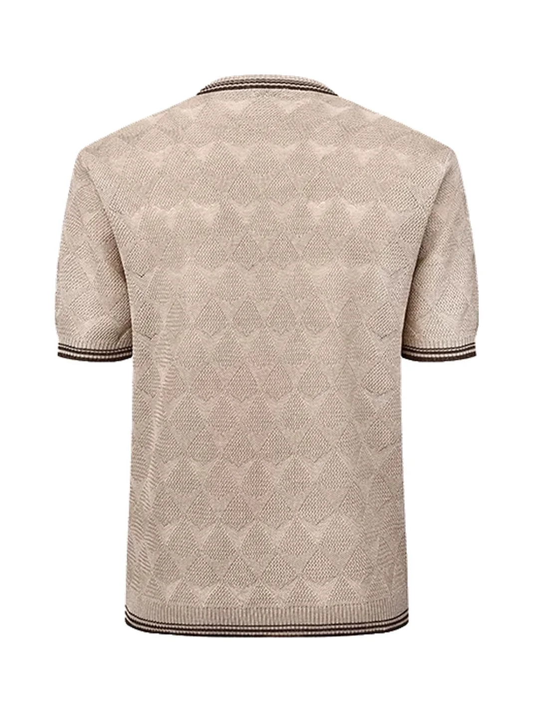 OPENFLY | Geometric Knit Ribbed Short Sleeve T-Shirt