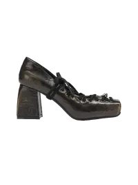 Arcadiagyal | Retro Square Toe Block Heel Shoes