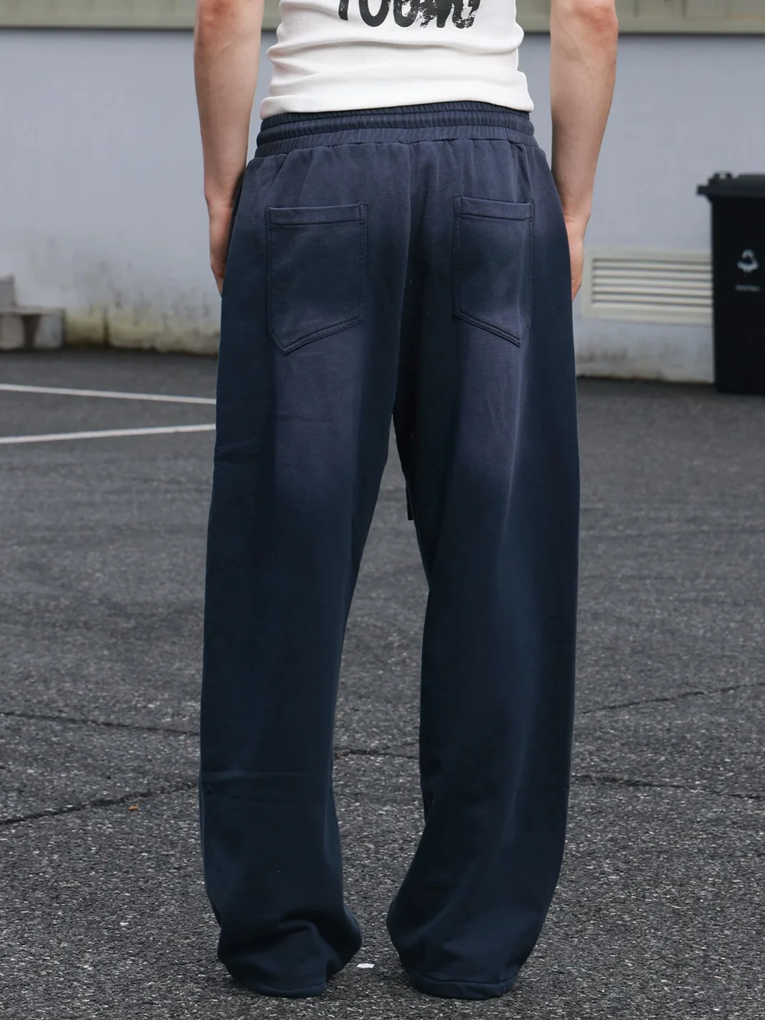 SAXGENWON | Washed Graphic Baggy Wide-Leg Sweatpants
