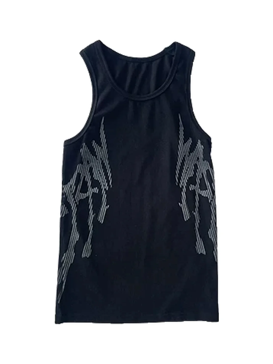 WASTED | Slim Ribbed Graffiti Print Tank Top