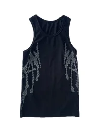 WASTED | Slim Ribbed Graffiti Print Tank Top
