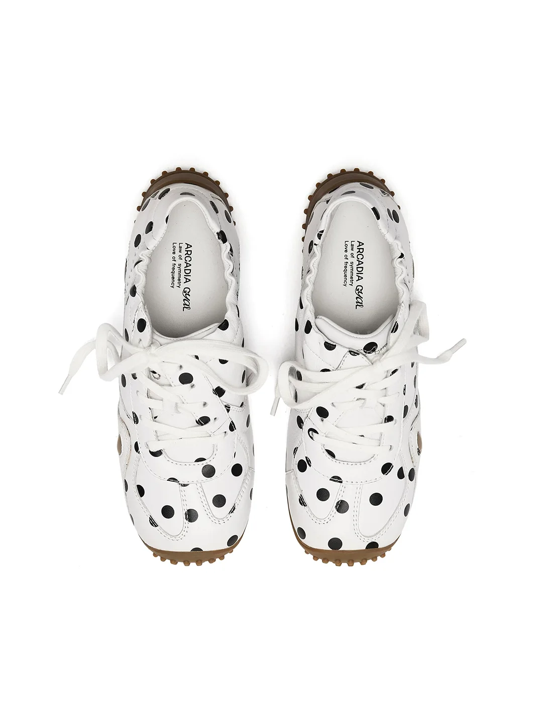 Arcadiagyal | Square Toe Polka Dot Suede Sneakers