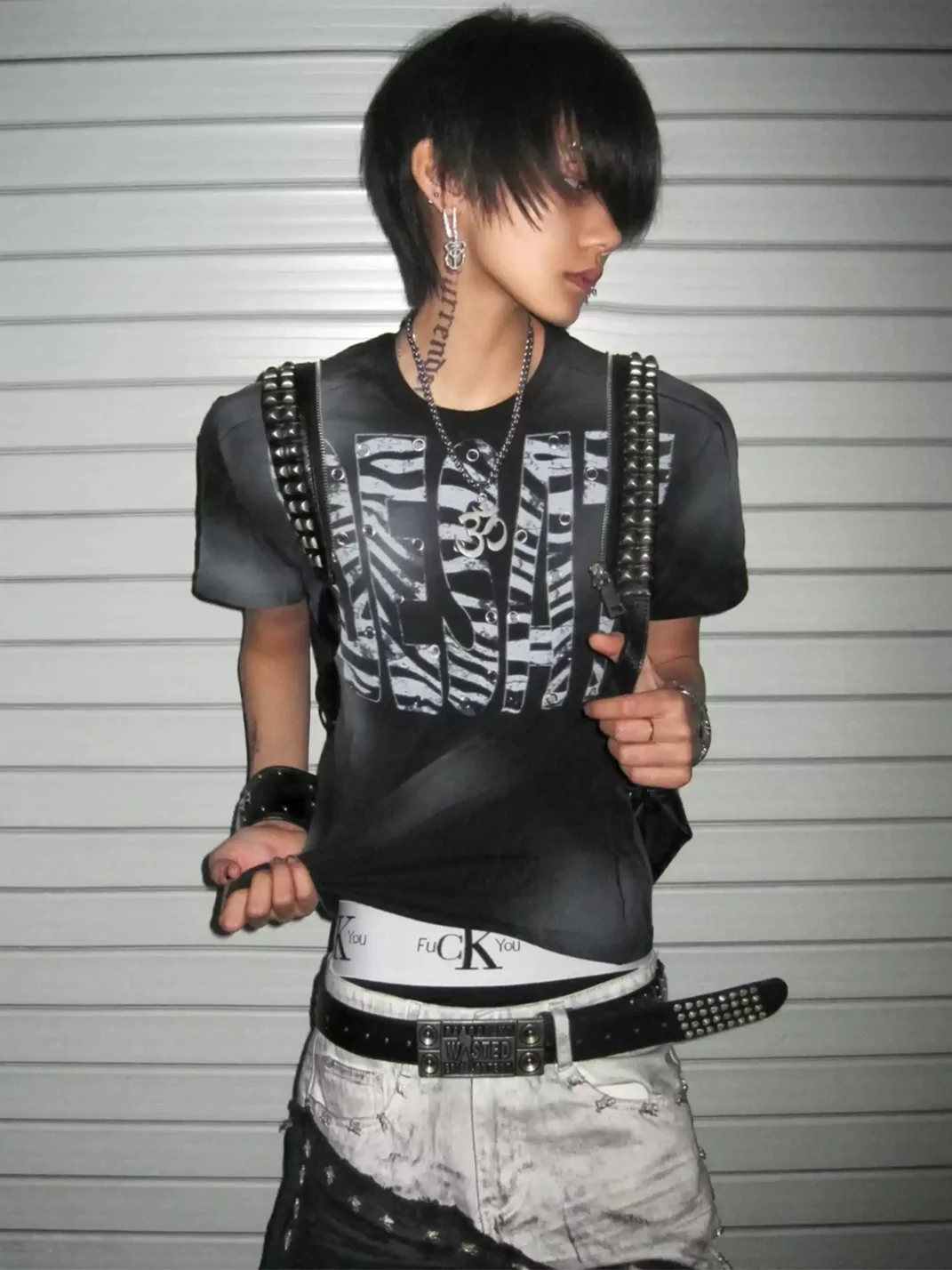 WASTED | Rhinestone Studded Cowhide Leather Belt