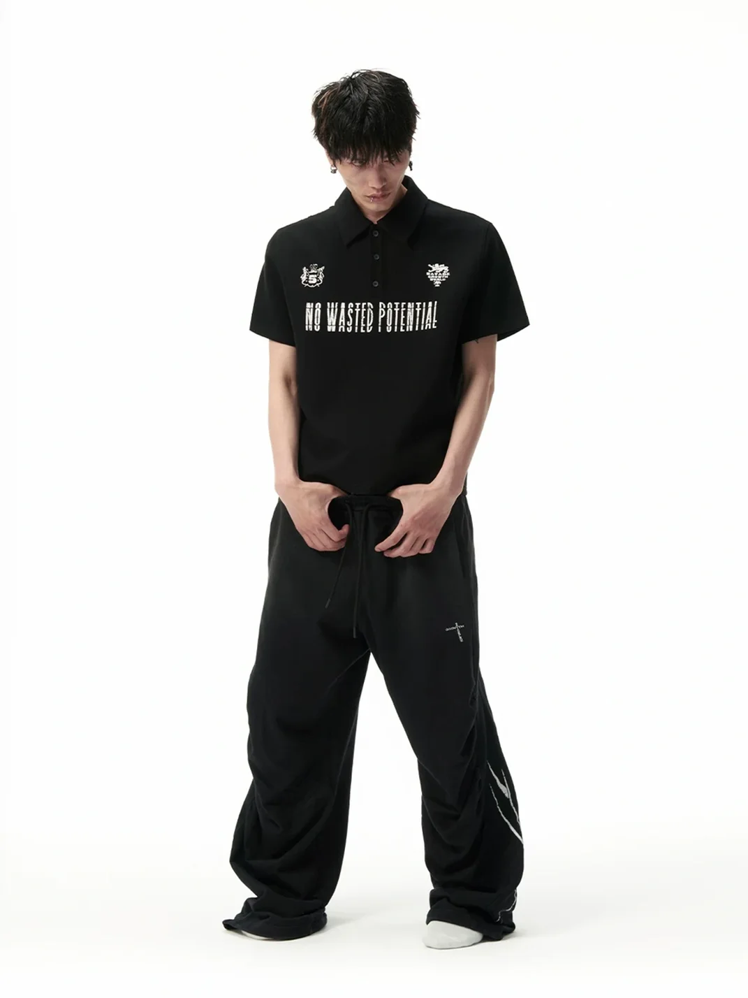 SAXGENWON | Retro Graphic Boxy Short-Sleeve Polo Shirt