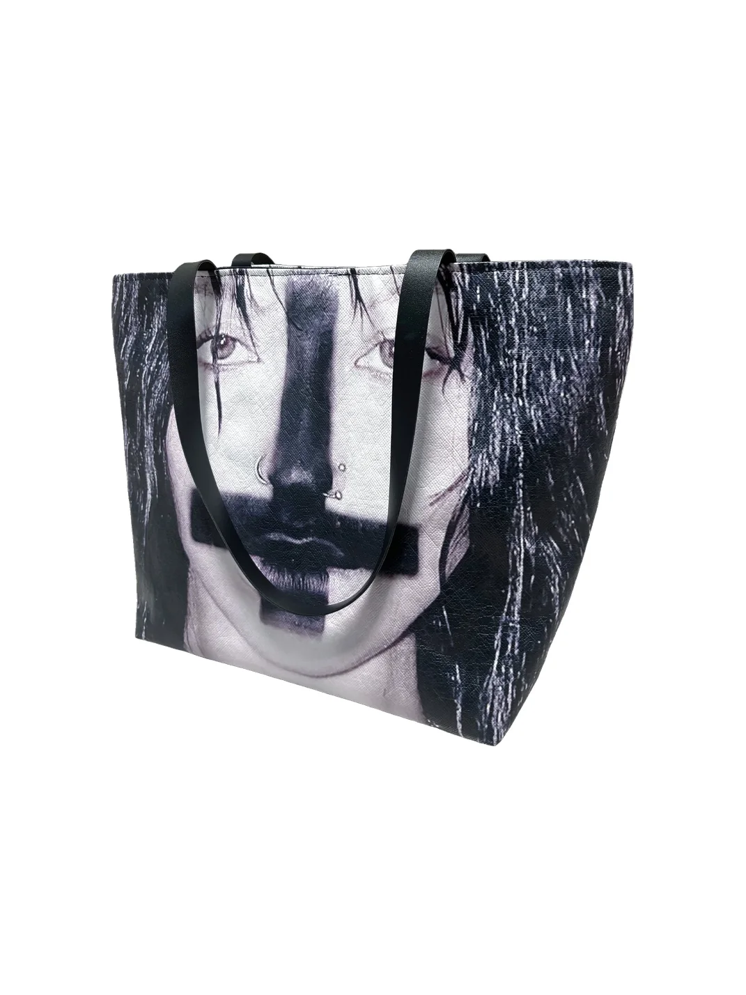 B0RN1NH3LL | Inverted Cross Portrait Print Tote Bag