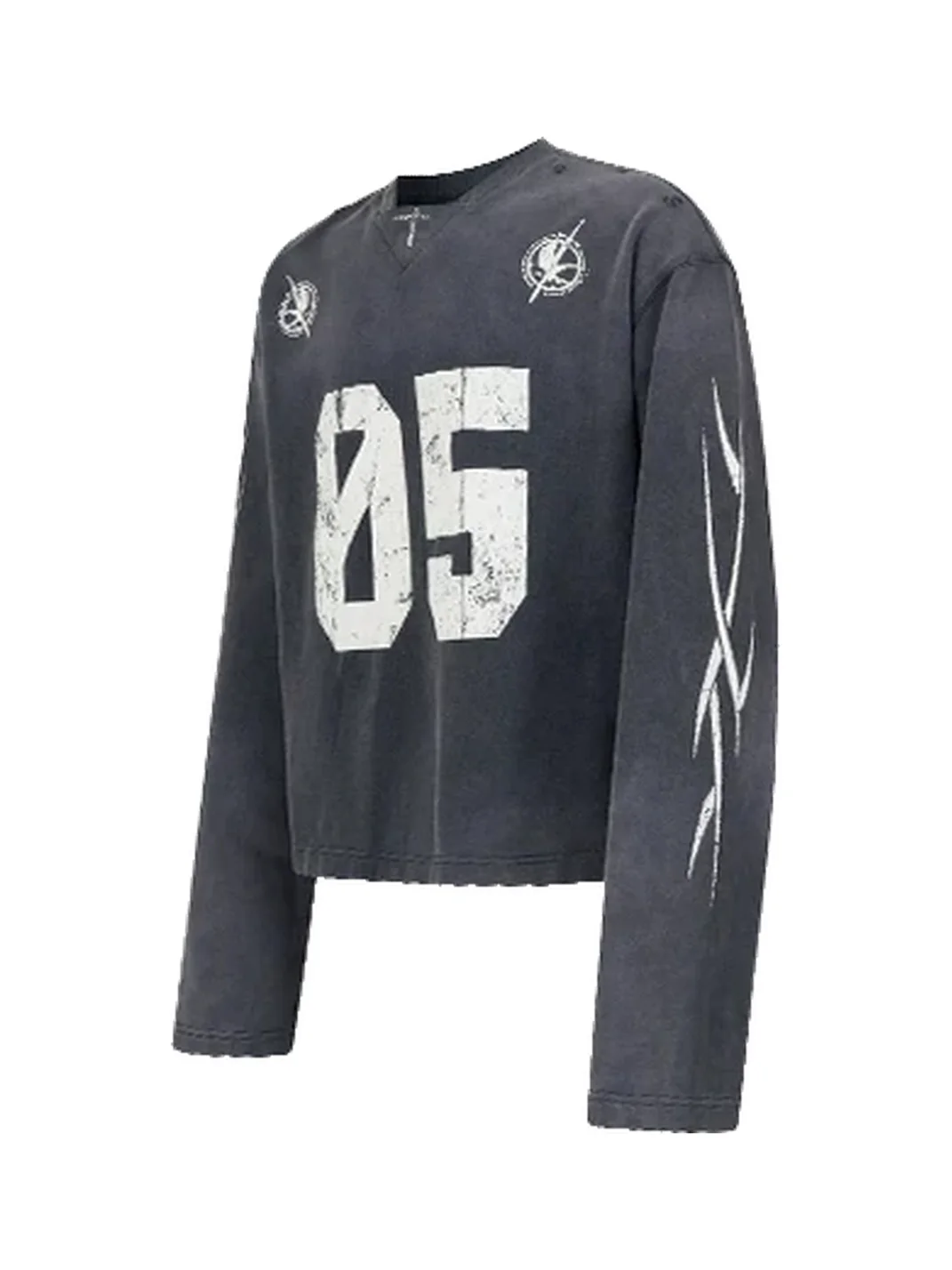 SAXGENWON | Washed Distressed Graphic Sweatshirt And Sweatpants Set