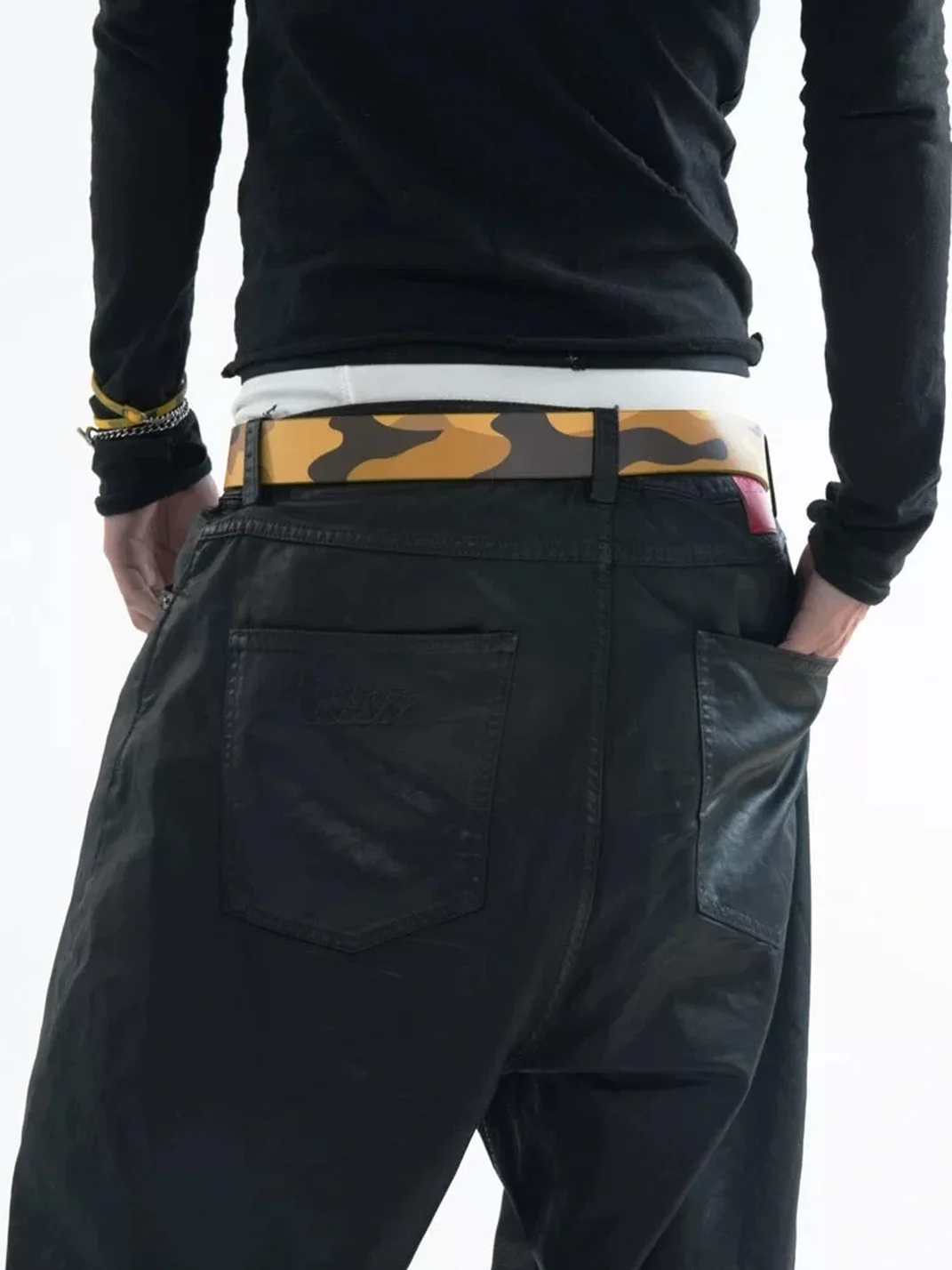SchwarzGold | Tulip Star Logo Yellow Camouflage Leather Belt