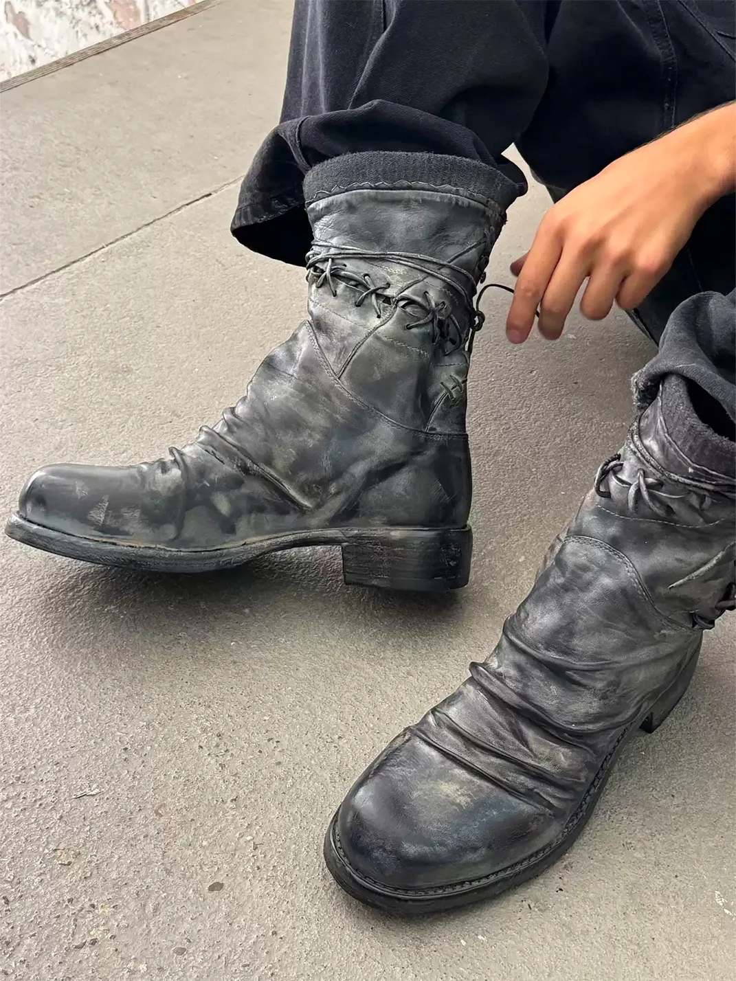 VOWPROGRESS | Washed Horsehide Combat Boxing Boots