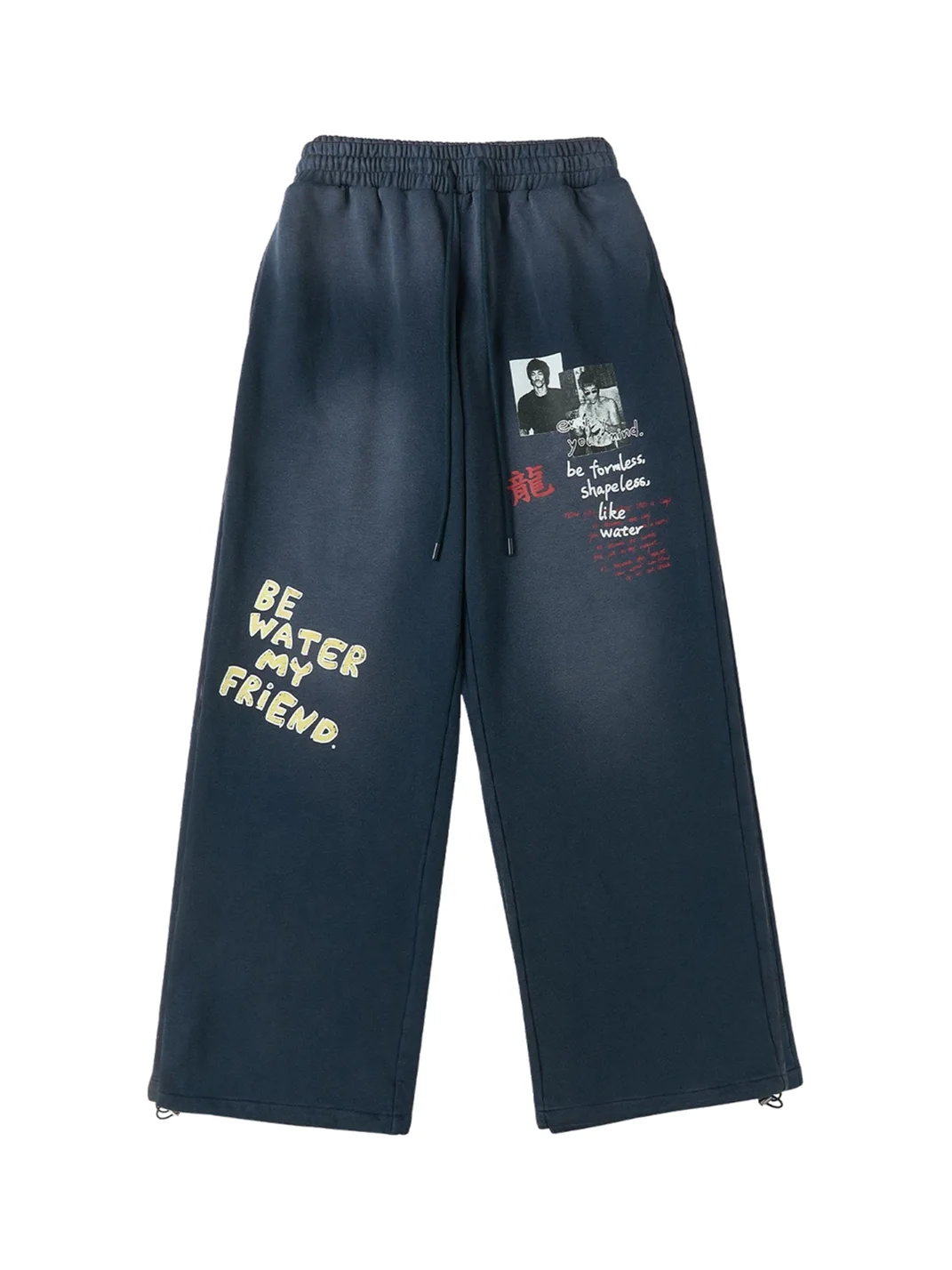 SAXGENWON | Washed Graphic Baggy Wide-Leg Sweatpants