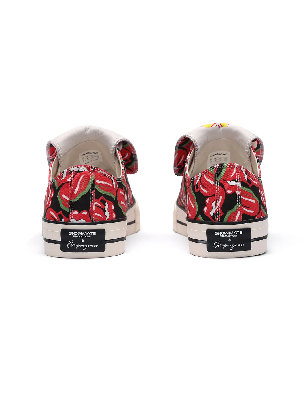VOWPROGRESS | Tongue And Lips Print Low-Top Canvas Sneakers