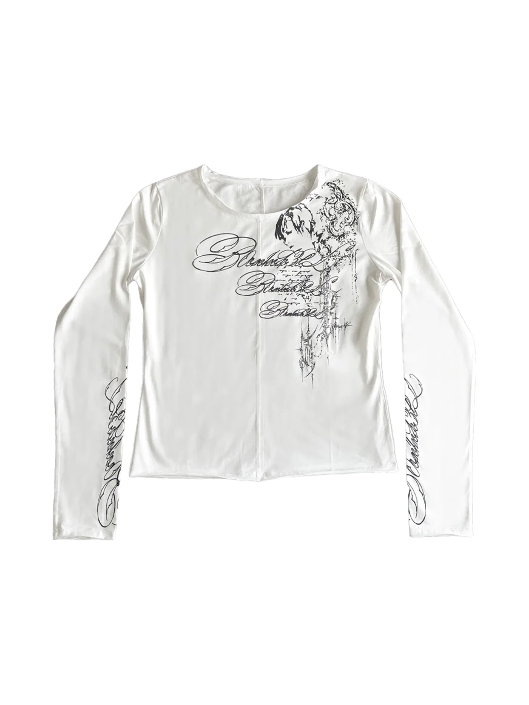 B0RN1NH3LL | Gothic Script Totem Long Sleeve T-Shirt