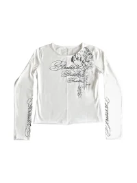 B0RN1NH3LL | Gothic Script Totem Long Sleeve T-Shirt
