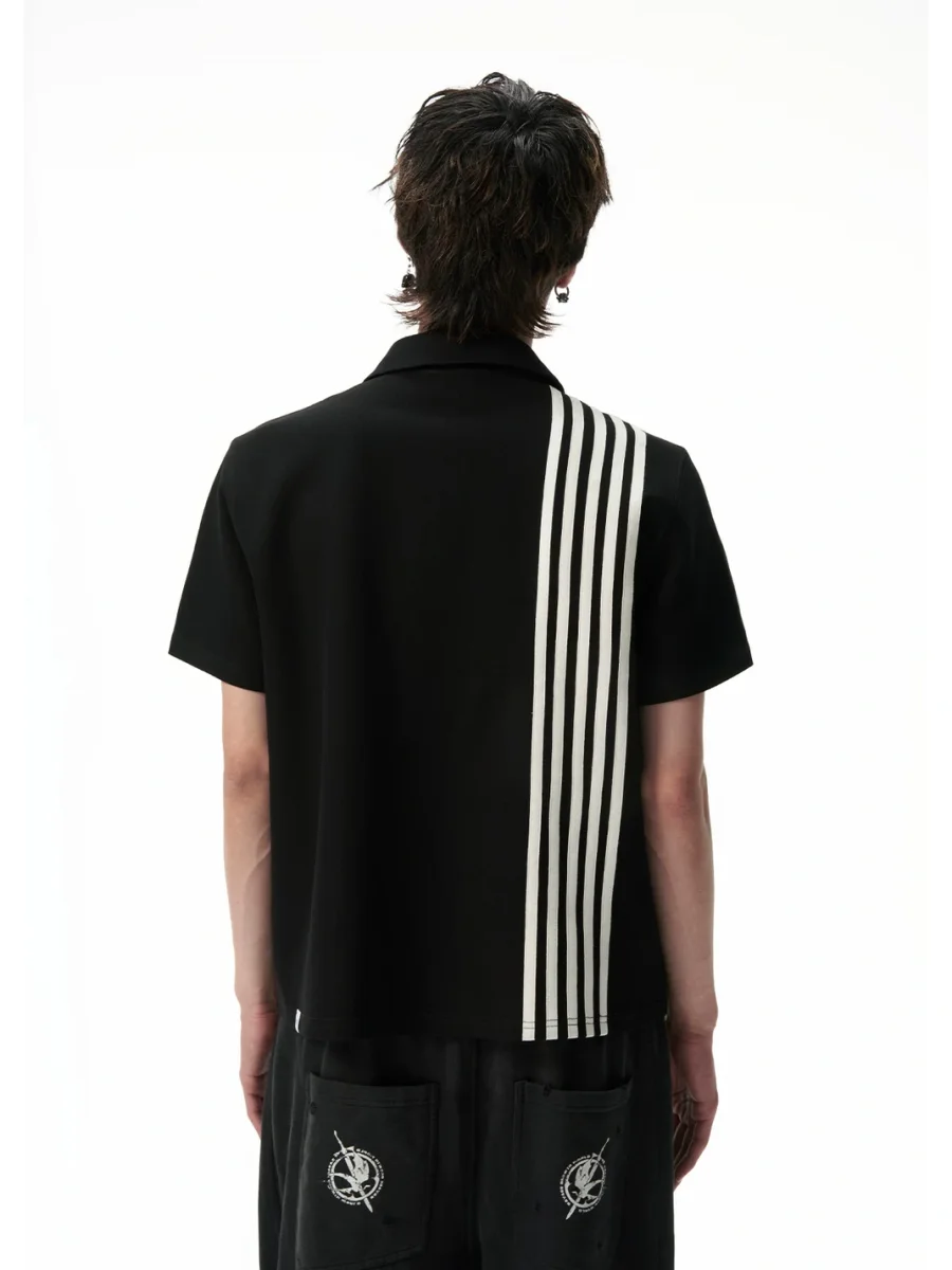 SAXGENWON | Retro Graphic Boxy Short-Sleeve Polo Shirt - 3