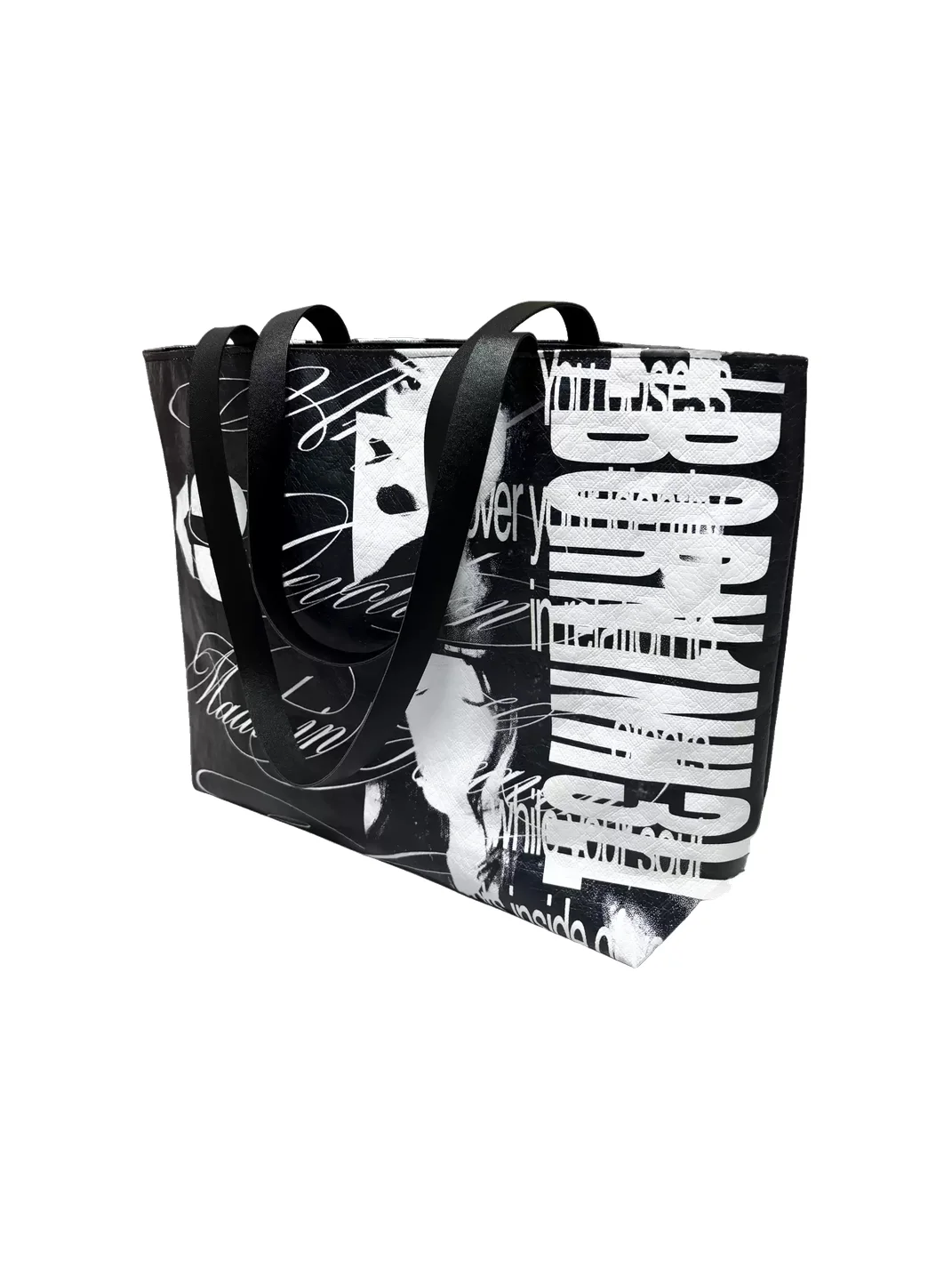 B0RN1NH3LL | Graphic Letter Paper Tote Bag
