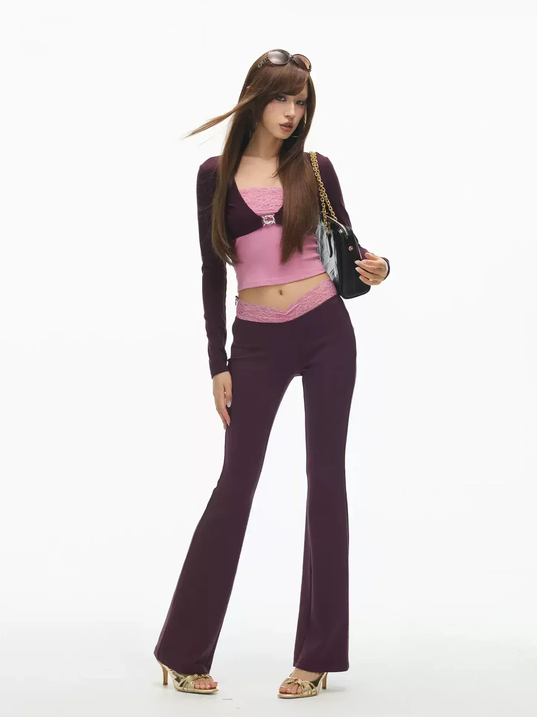 SereneEase | Cropped Cardigan Lace Bandeau