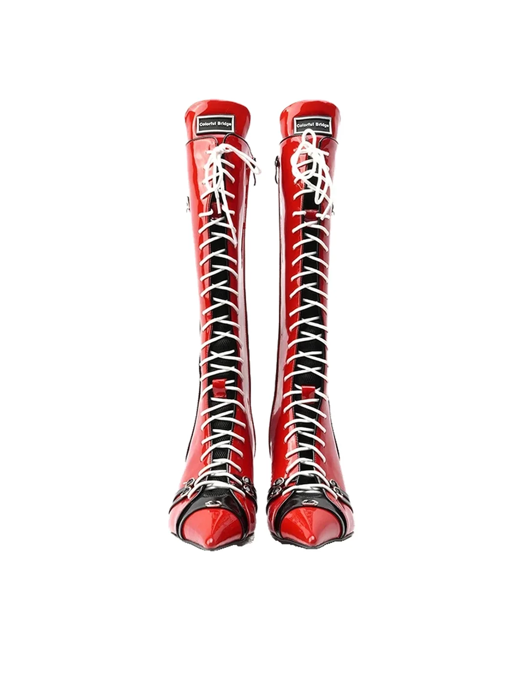 Colorful Bridge | Racing Knee-High Heeled Boots