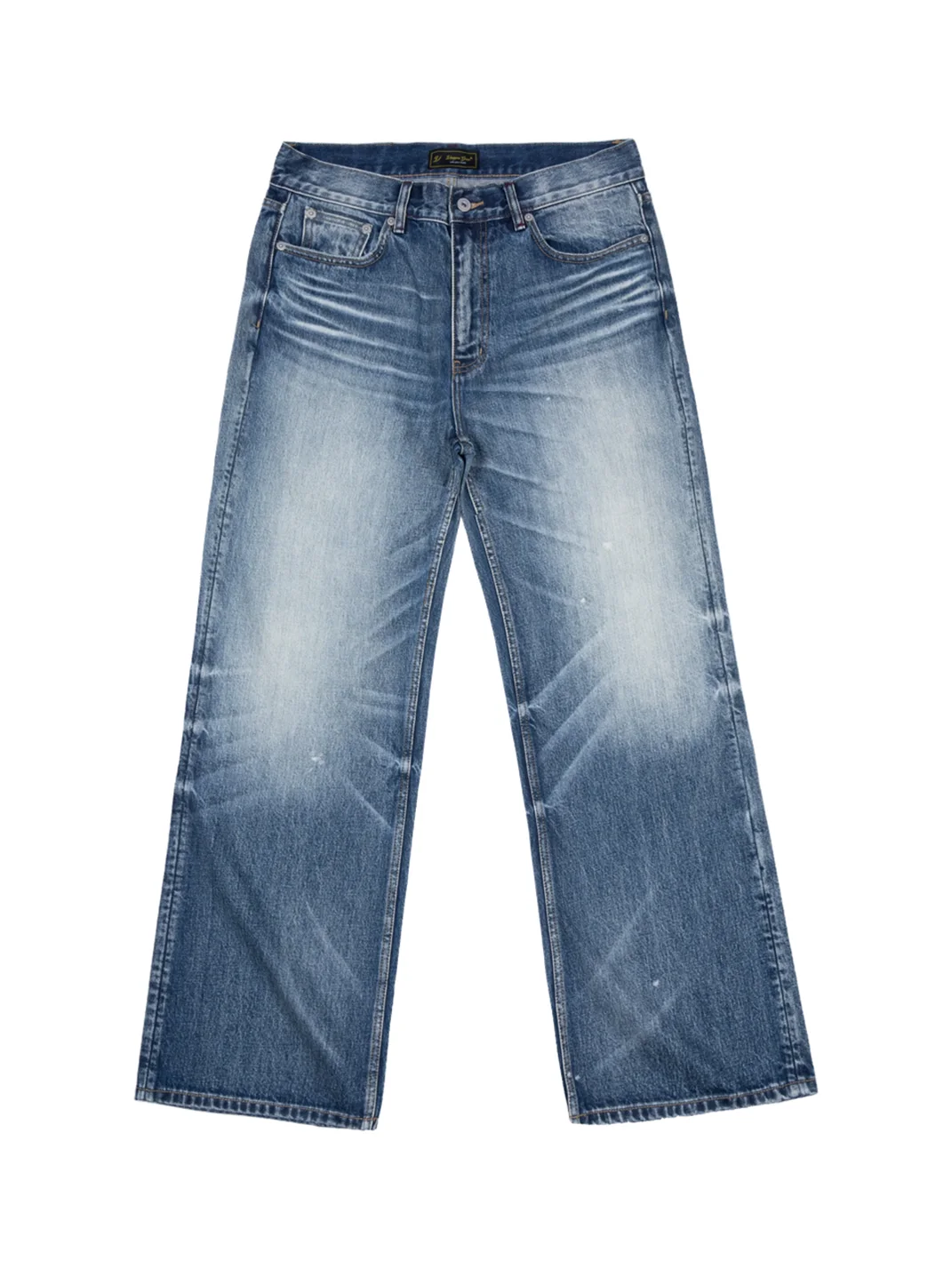 VOWPROGRESS | Washed Whiskered Loose Micro-Flare Jeans