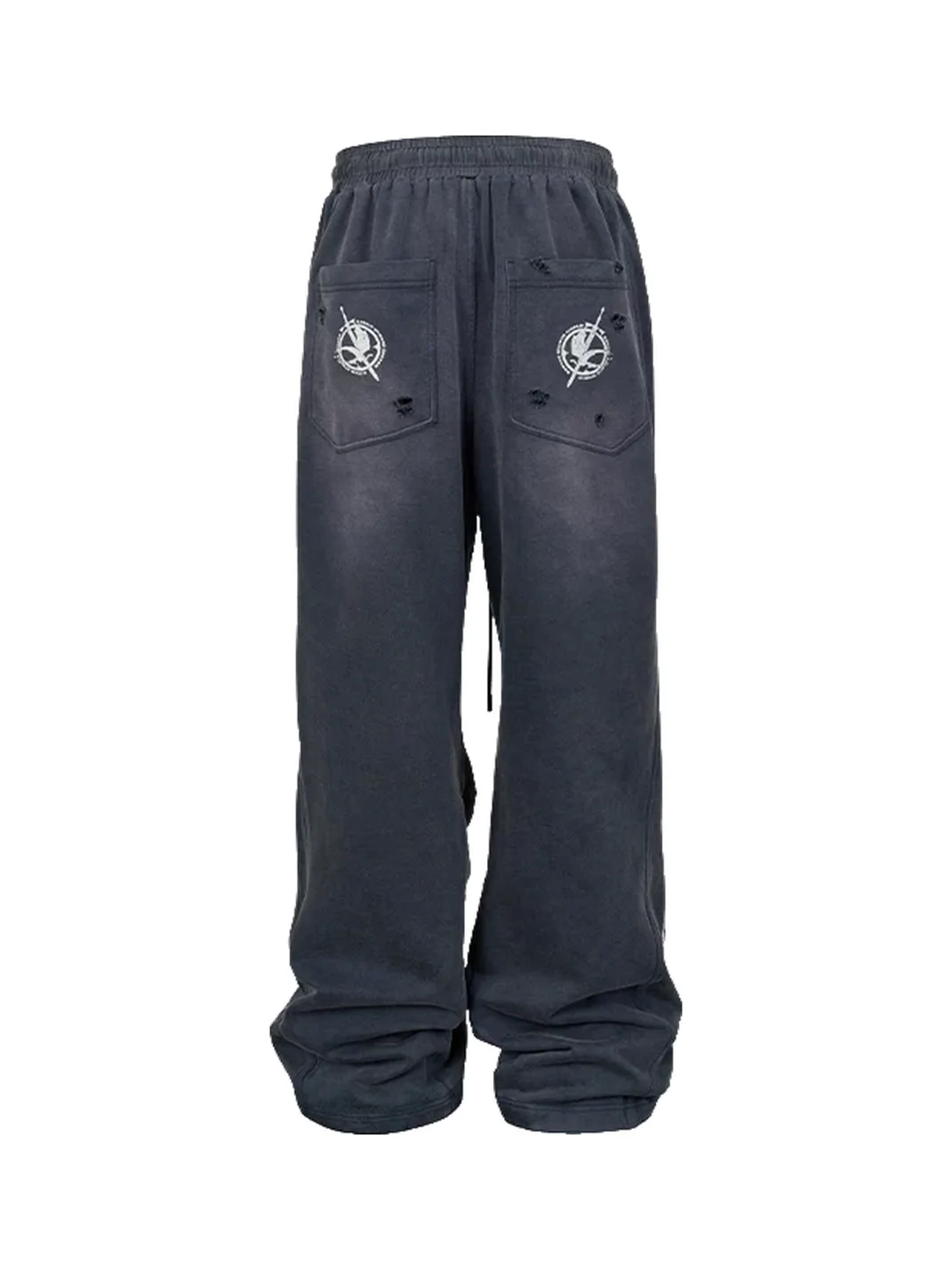 SAXGENWON | Washed Distressed Graphic Sweatshirt And Sweatpants Set