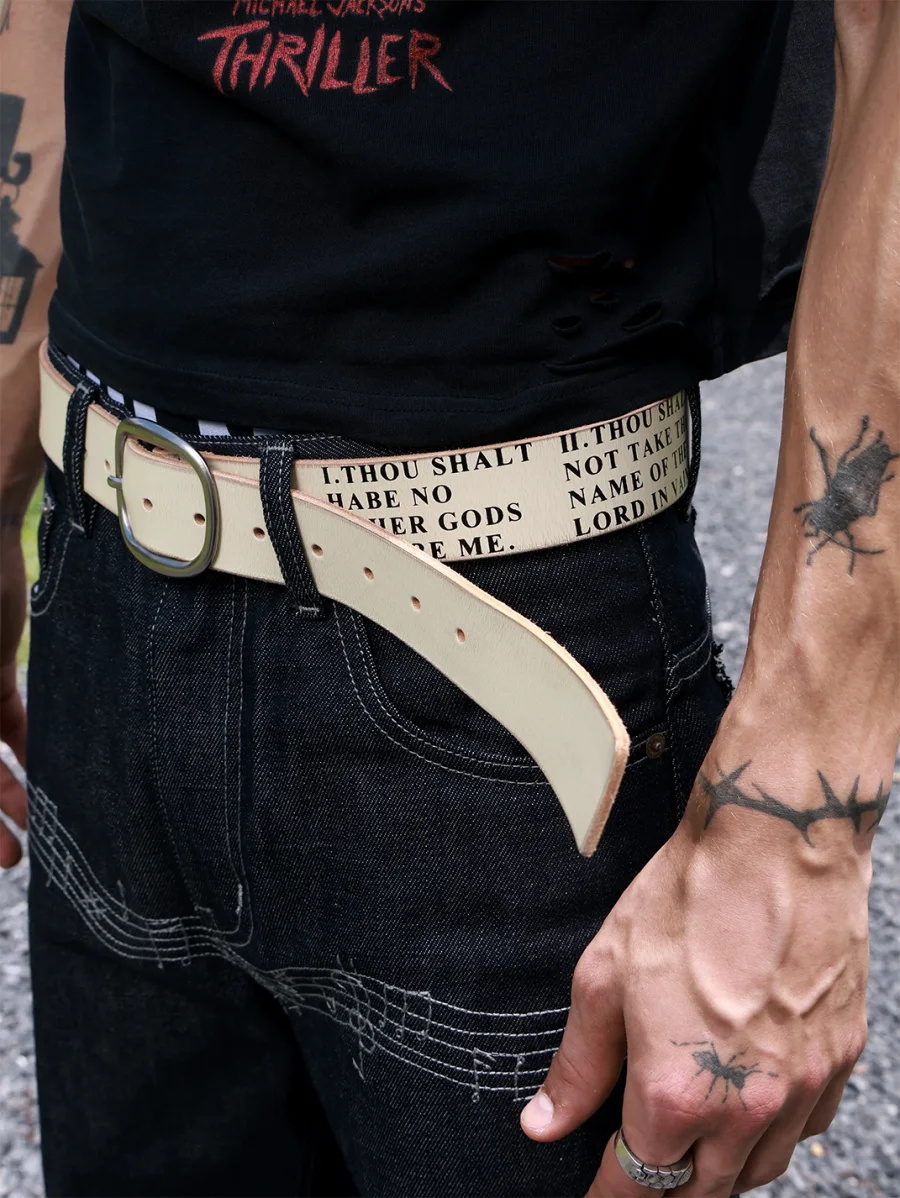 VOWPROGRESS | Ten Commandments Text Print Belt - 2