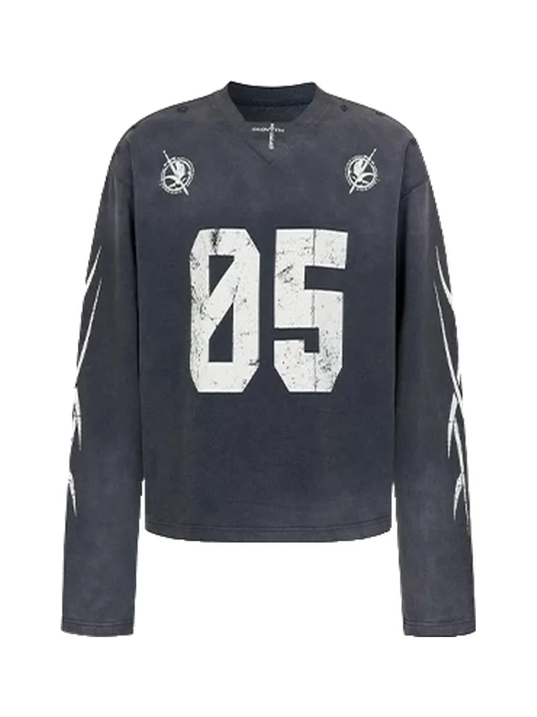SAXGENWON | Washed Distressed Graphic Sweatshirt And Sweatpants Set