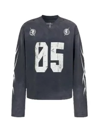 SAXGENWON | Washed Distressed Graphic Sweatshirt And Sweatpants Set