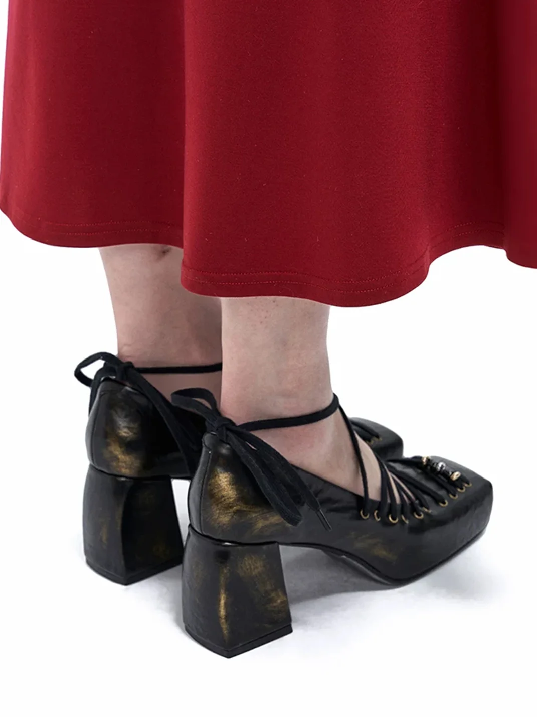 Arcadiagyal | Retro Square Toe Block Heel Shoes