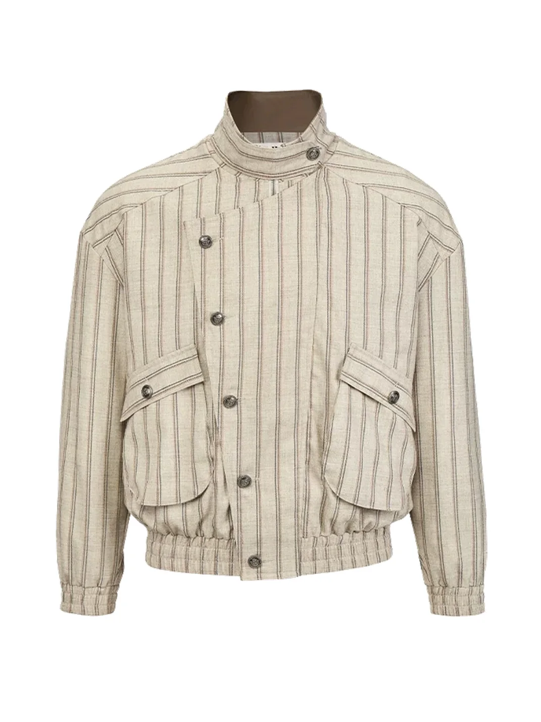 OPENFLY | Vintage Vertical Stripe Drop Shoulder Jacket