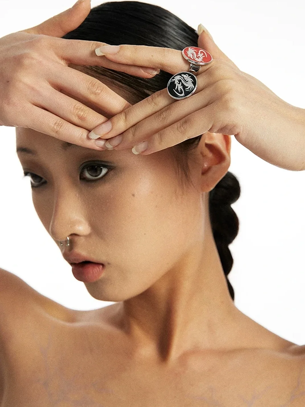 SchwarzGold | Thorn Dragon Totem Enamel Ring