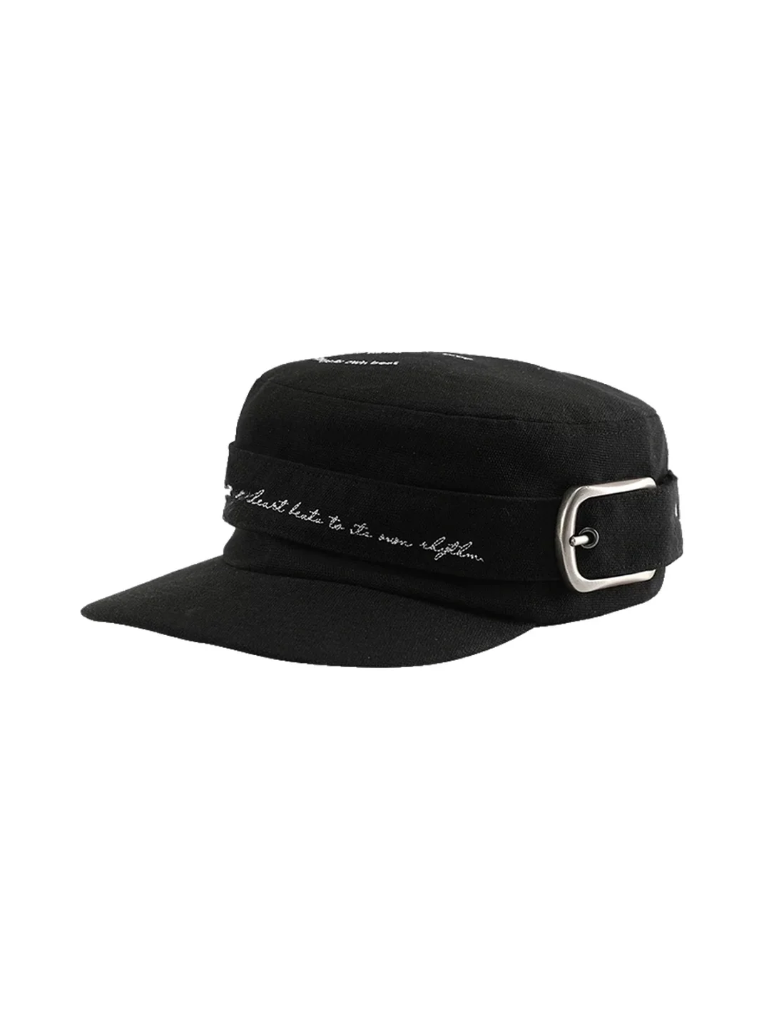 REDRINSE | Embroidered Strap Flat Top Military Cap