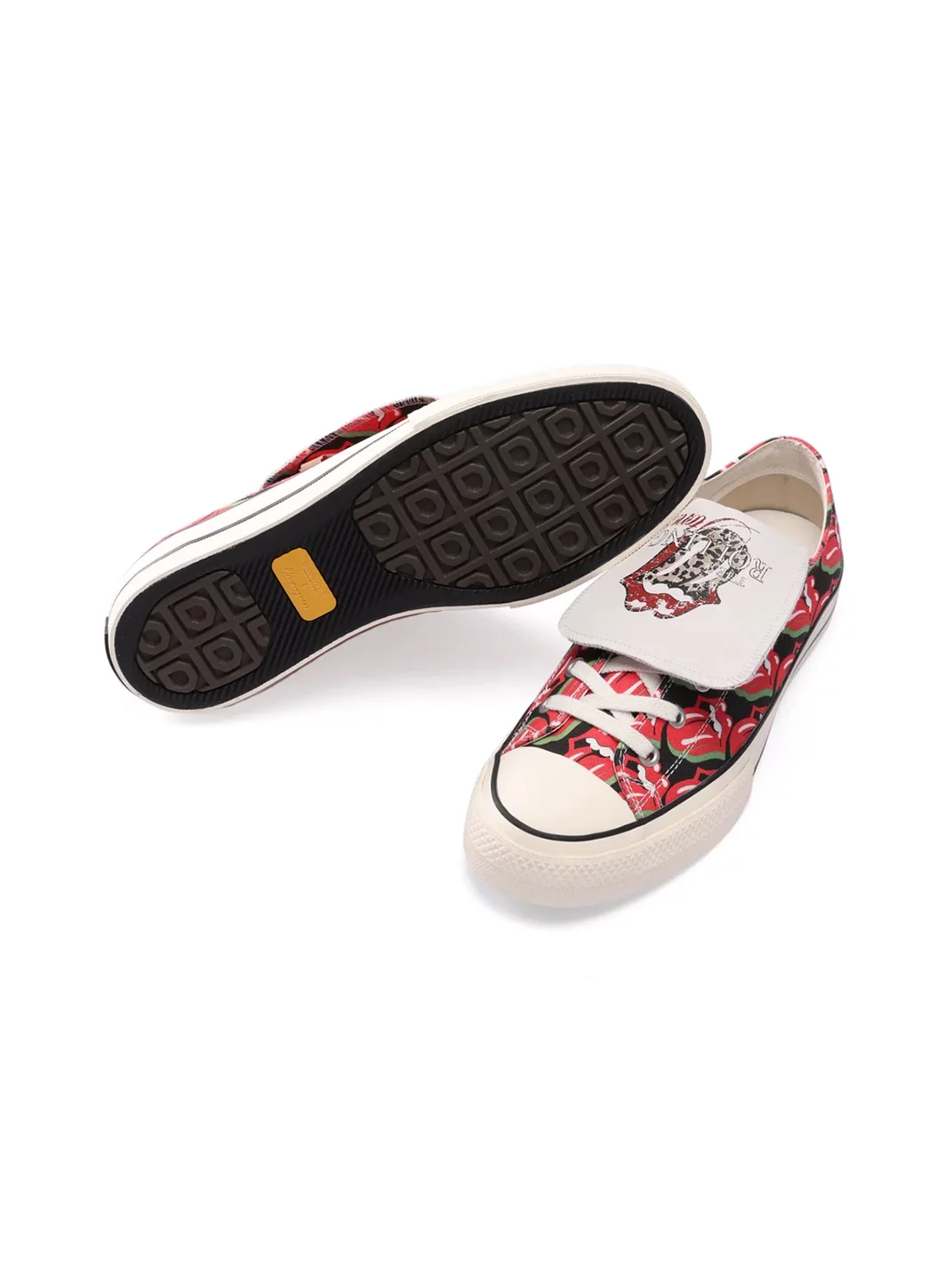 VOWPROGRESS | Tongue And Lips Print Low-Top Canvas Sneakers