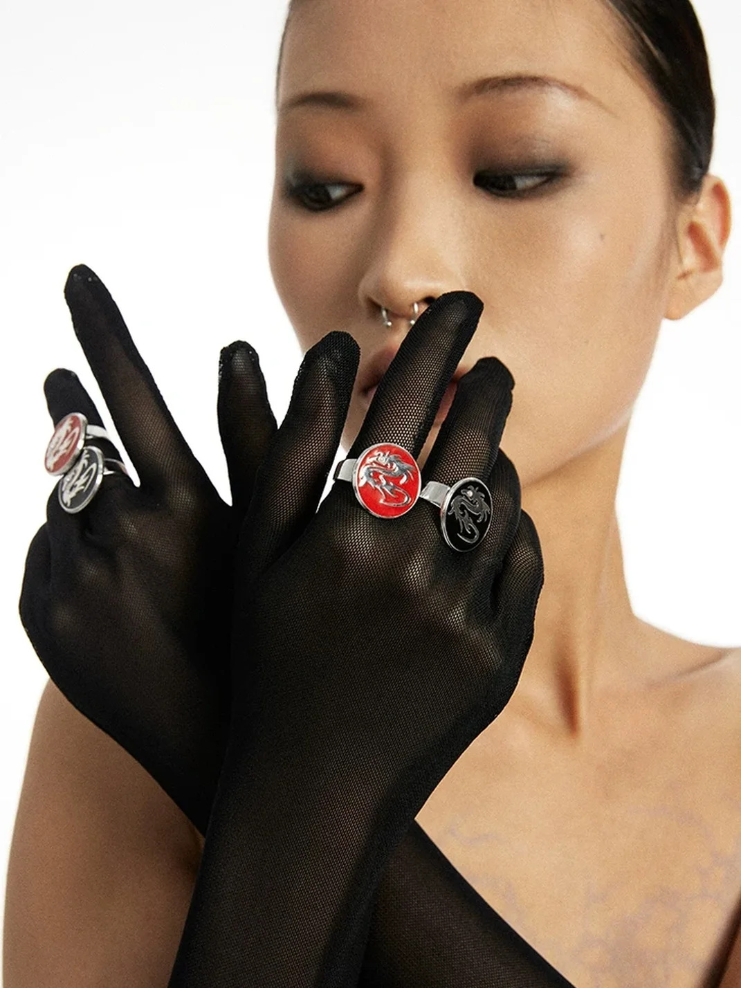 SchwarzGold | Thorn Dragon Totem Enamel Ring