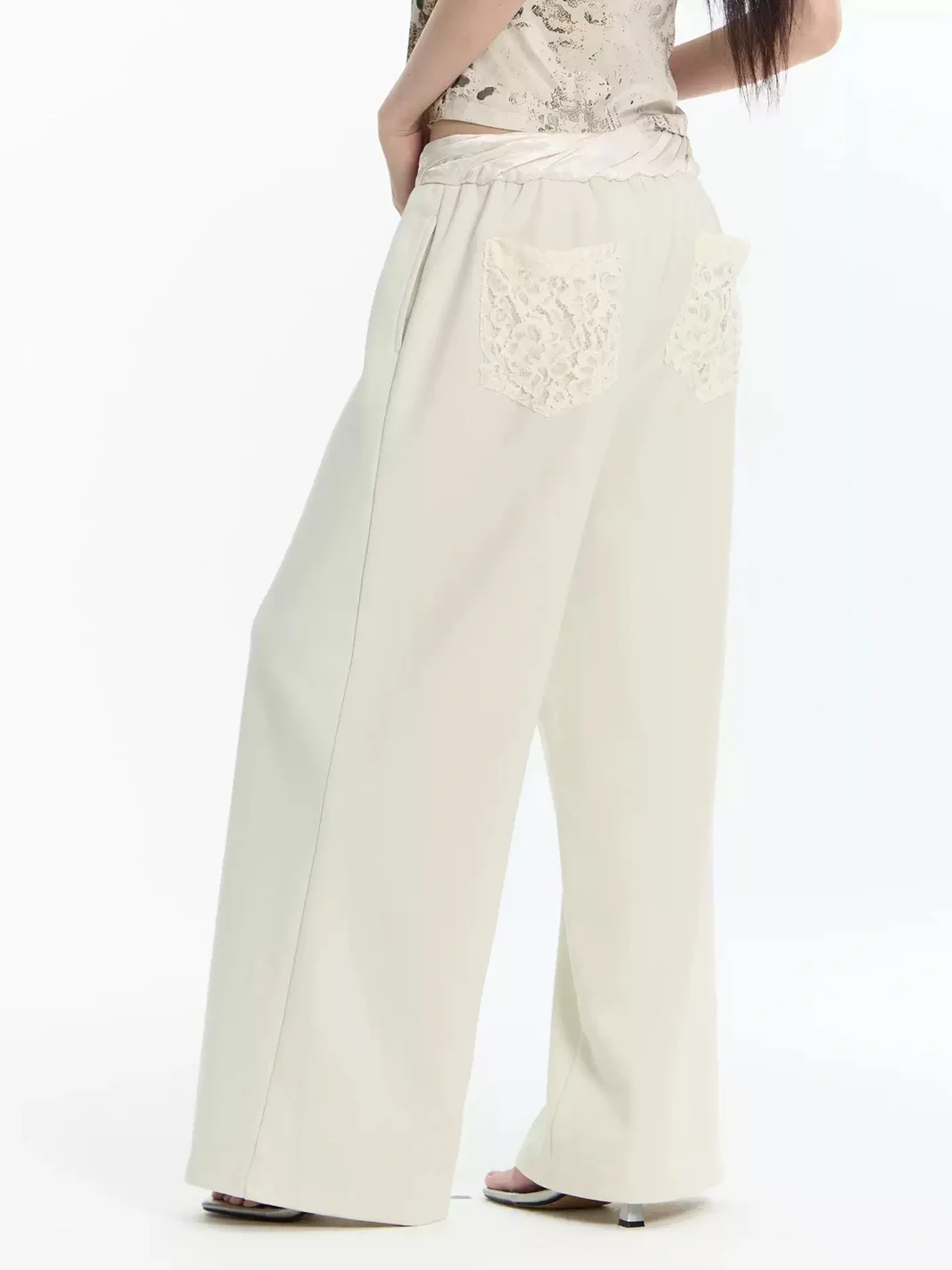 FayChui | Low-Rise Script Print Wide-Leg Pants