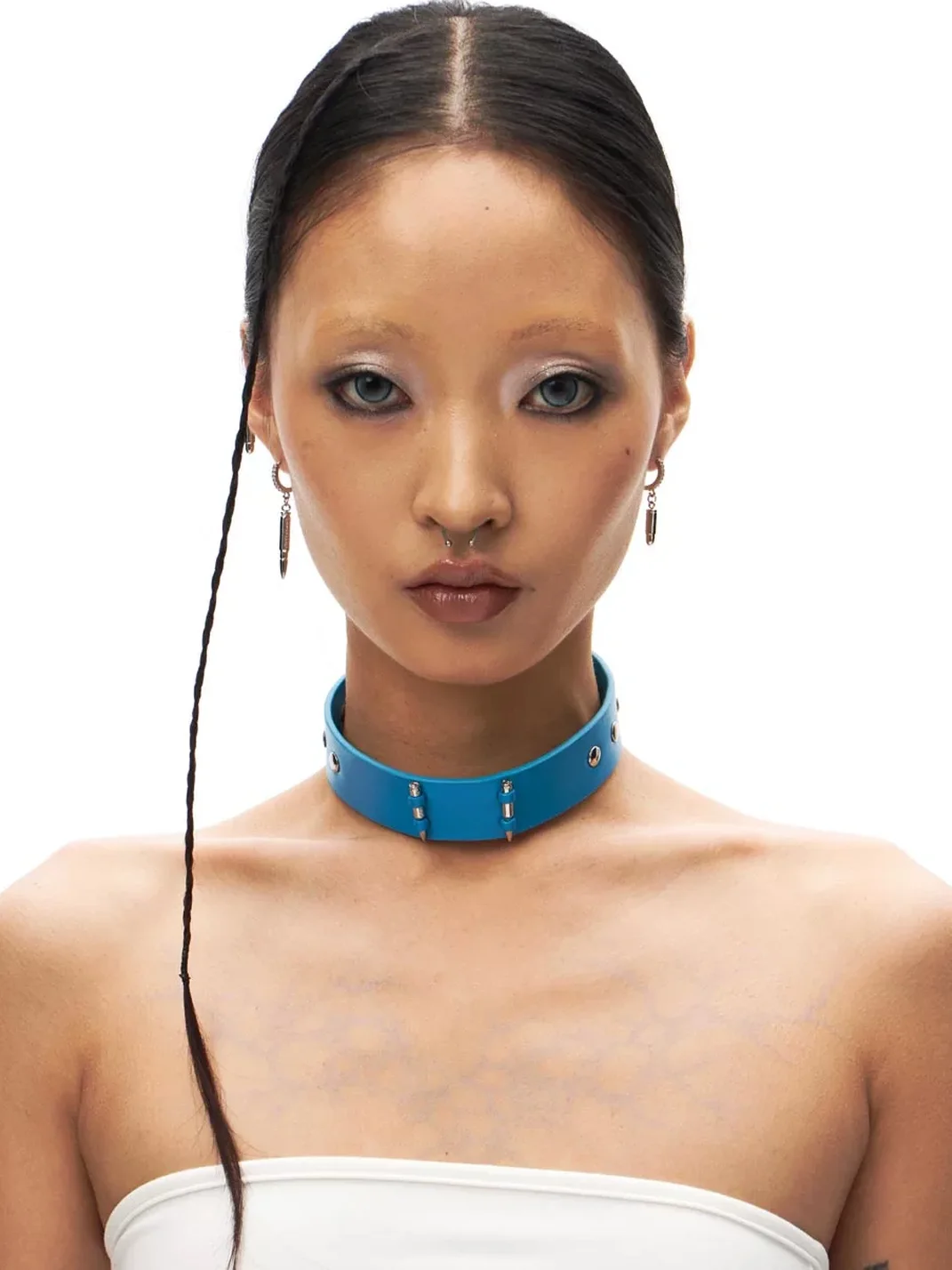 SchwarzGold | Spiked Faux Lambskin Leather Choker