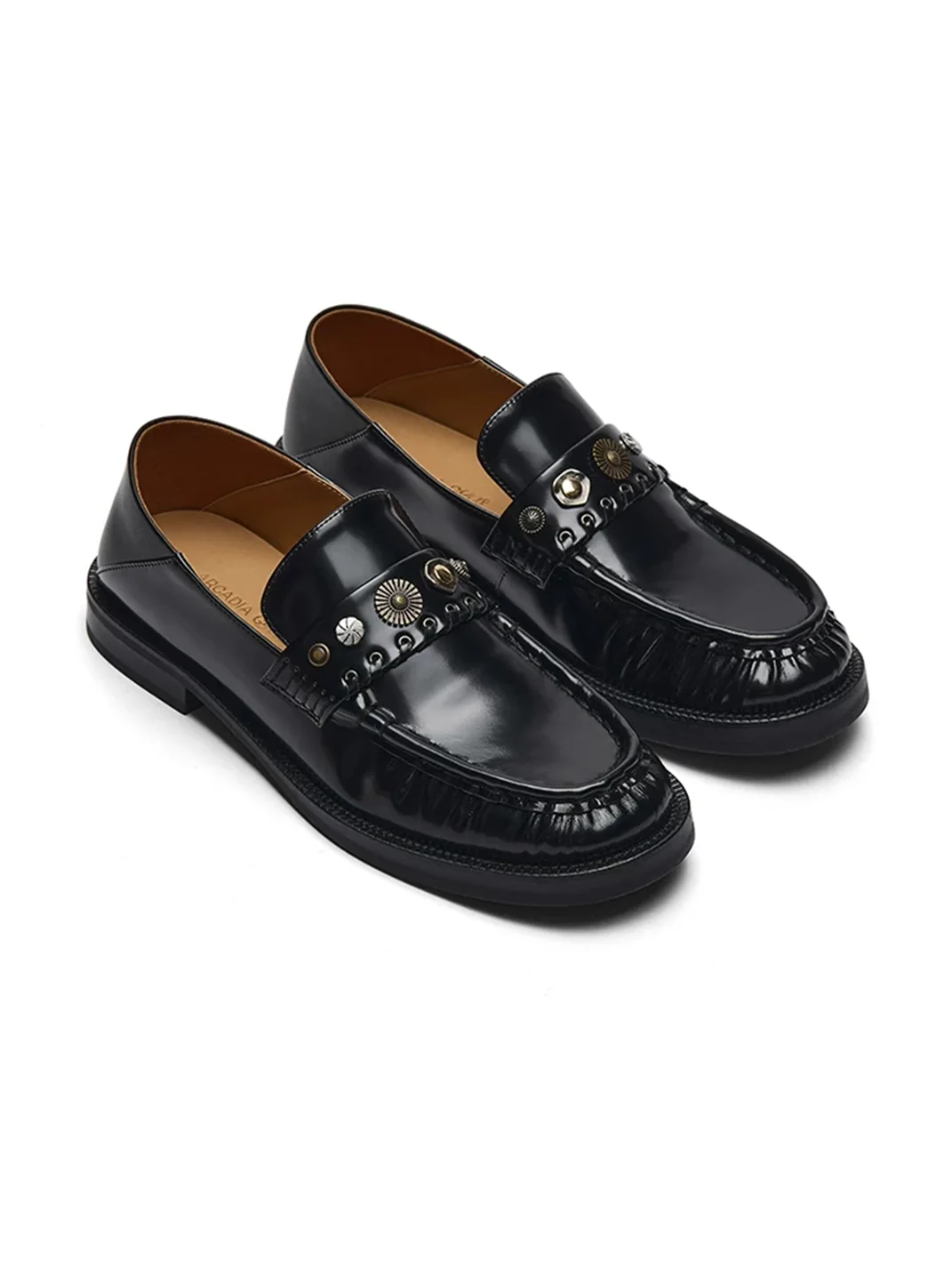 Arcadiagyal | Studded Suede Leather Loafers