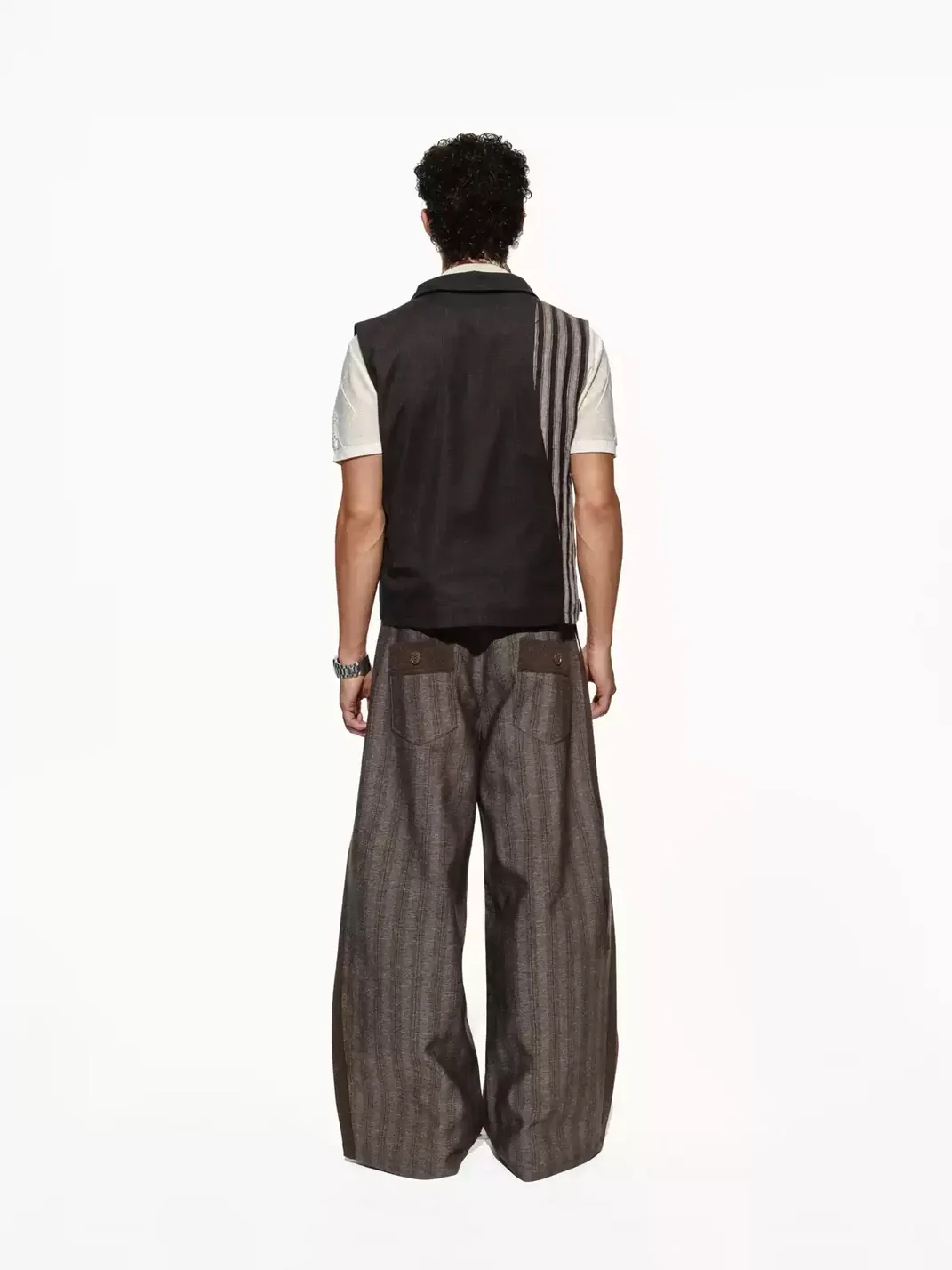 OPENFLY | Striped Double-Breasted Lapel Vest