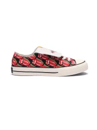 VOWPROGRESS | Tongue And Lips Print Low-Top Canvas Sneakers