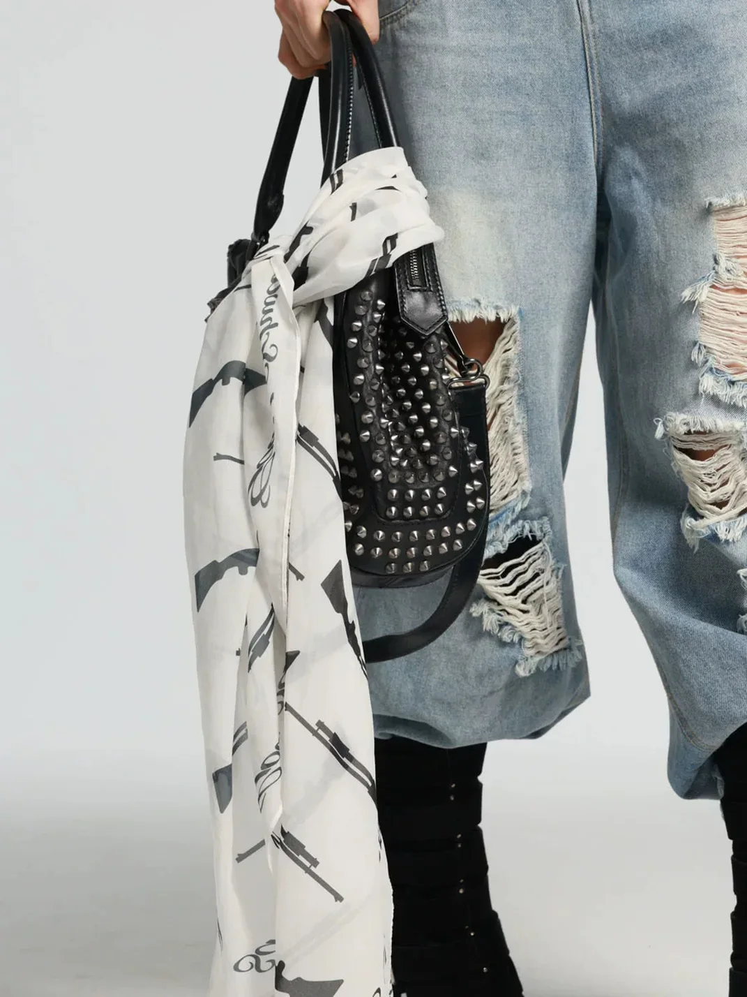 SchwarzGold | Gun Print Multipurpose Chiffon Scarf
