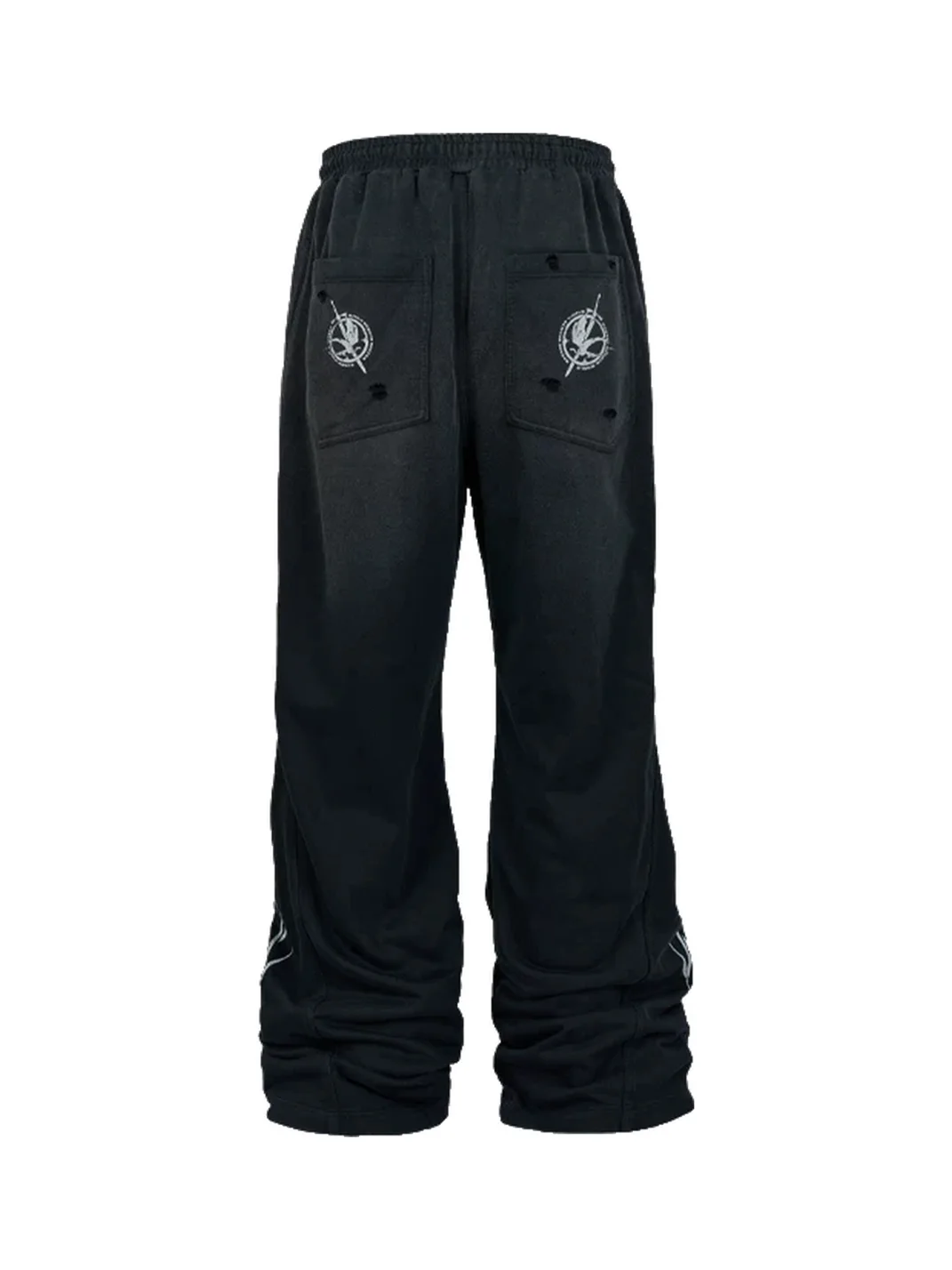 SAXGENWON | Washed Distressed Graphic Sweatshirt And Sweatpants Set