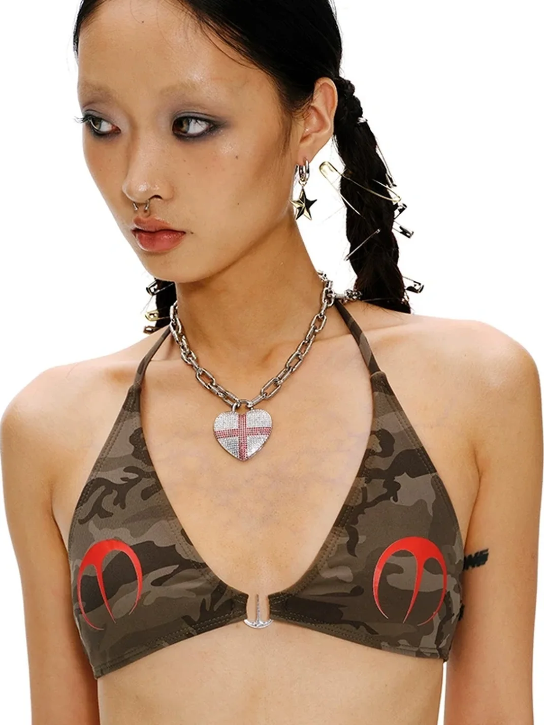 SchwarzGold | American Zircon Cross Heart Pendant Necklace