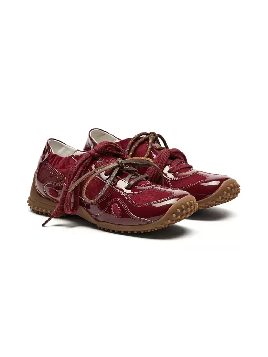 Arcadiagyal | Square Toe Polka Dot Suede Sneakers