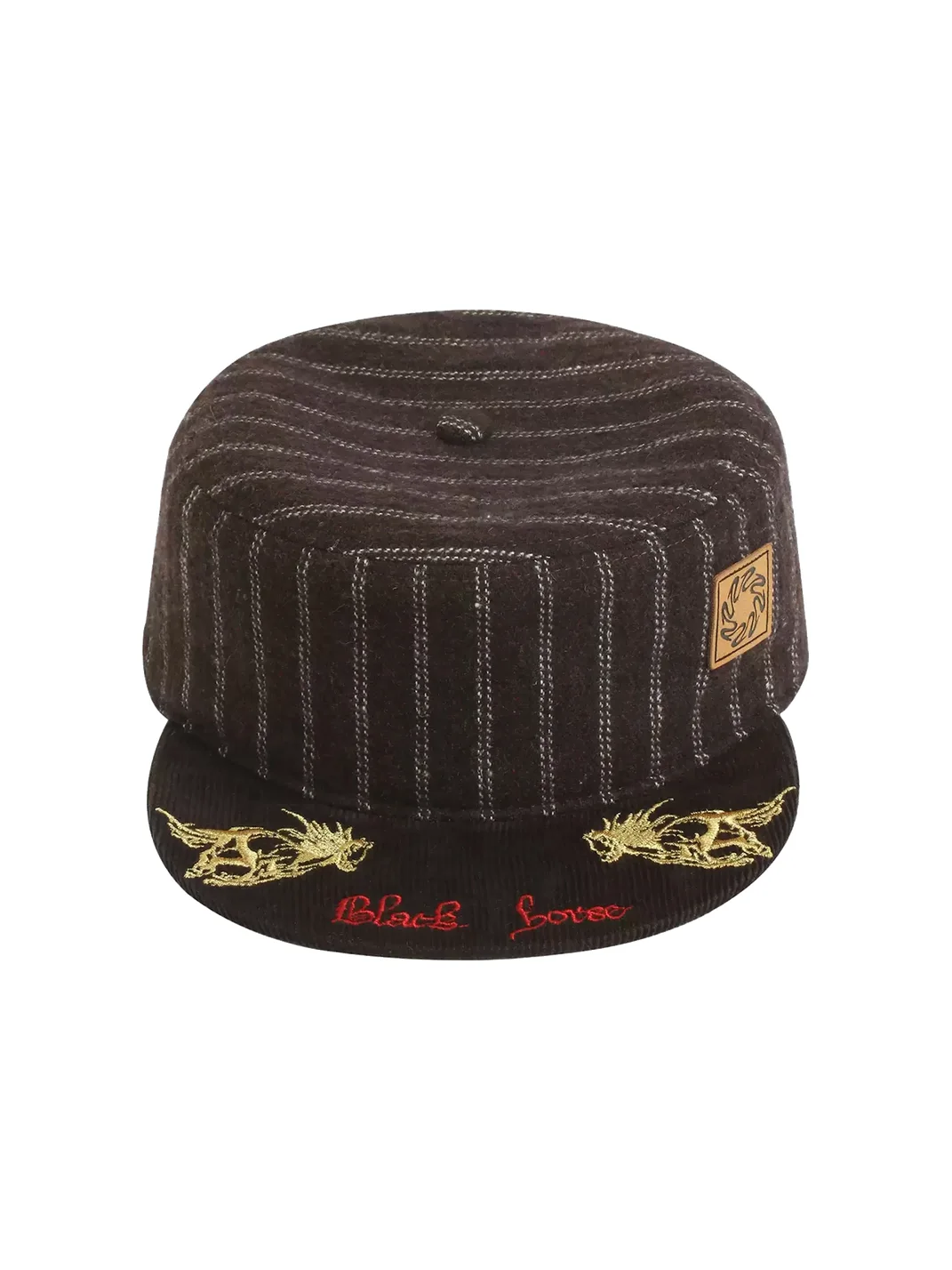 OPENFLY | Vintage Corduroy Striped Embroidered Flat-Brim Cap