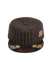 OPENFLY | Vintage Corduroy Striped Embroidered Flat-Brim Cap