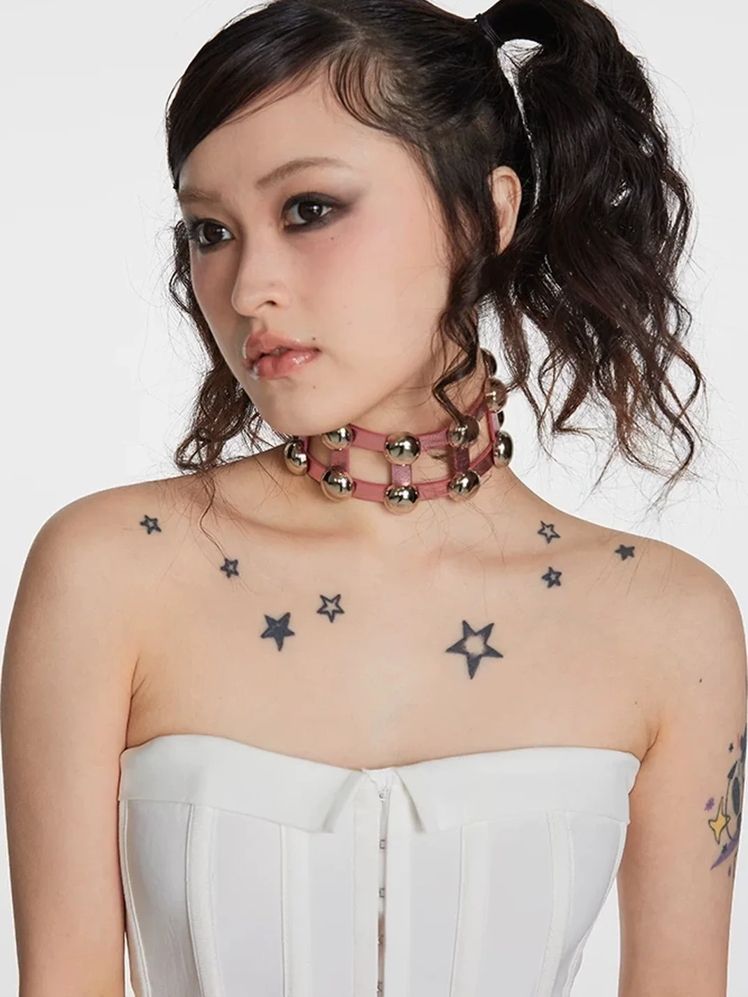 SchwarzGold | Adjustable Metal Ball PU Choker