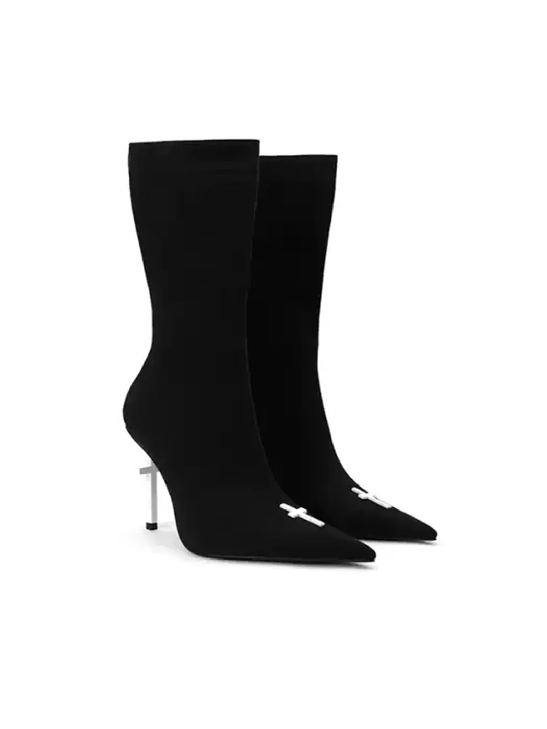 Colorful Bridge | Crucifix Knit Stiletto Ankle Boots