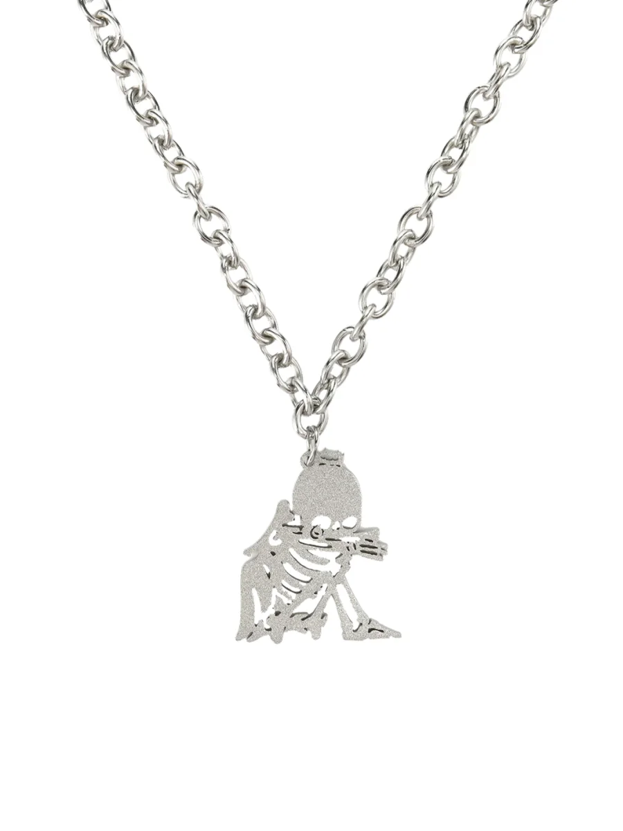 WASTED | Skeleton Pendant Chain Necklace - 2