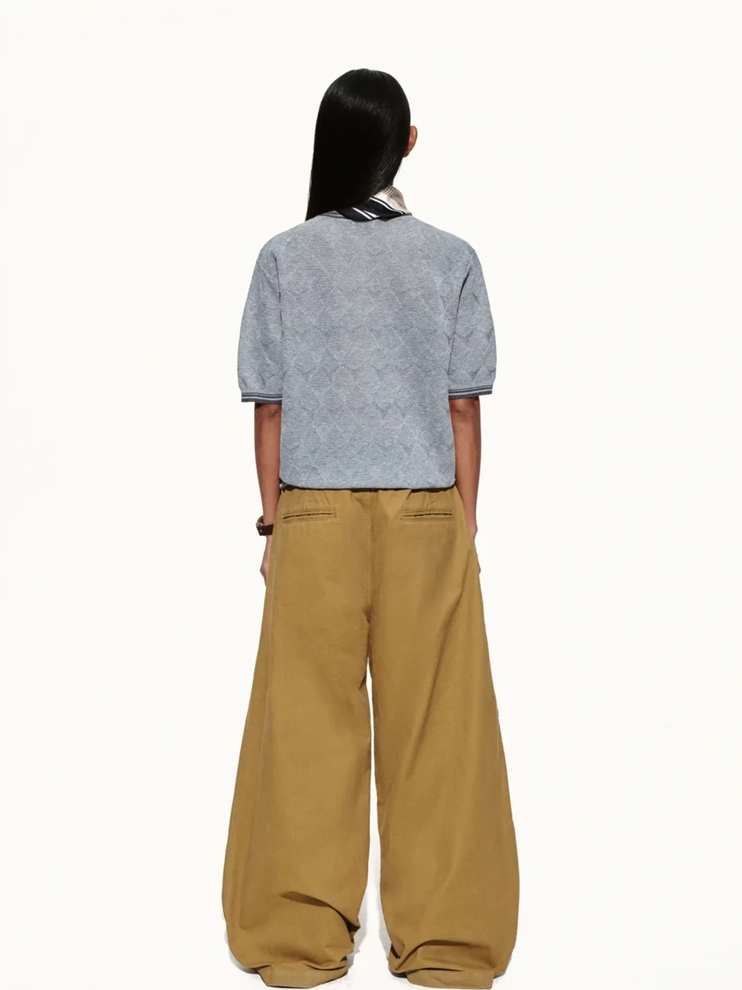 OPENFLY | Geometric Knit Ribbed Short Sleeve T-Shirt